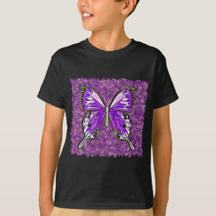 Fibro Lupus Glas in lood Vlinder Art Spoonie T-shirt