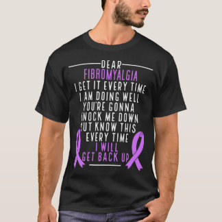 Fibro Warrior Ik zal terug omhoog Fibromyalgia Awa T-shirt