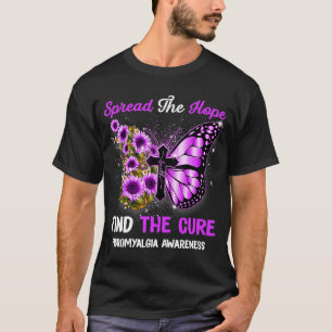 Fibromyalgia Awareness Support Faith Butterfly T-shirt