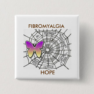 FIBROMYALGIA SPELD VAN HOOP - WIT VIERKANTE BUTTON 5,1 CM