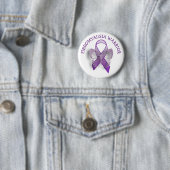 Fibromyalgia Warrior Paarse Bewustzijnslint Knop Ronde Button 5,7 Cm (In situ)