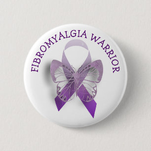 Fibromyalgie Aankomst Paarse bewustwording Ronde Button 5,7 Cm