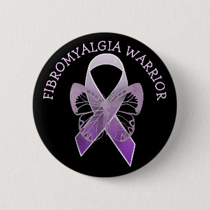 Fibromyalgie Aankomst Paarse bewustwording Ronde Button 5,7 Cm