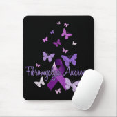 Fibromyalgie Awareness (lint & vlinders) Muismat (Met muis)