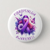 Fibromyalgie Awareness Ribbon Ronde Button 5,7 Cm (Voorkant)