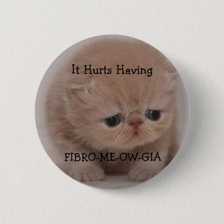 Fibromyalgie Awareness Sad Kitten Button