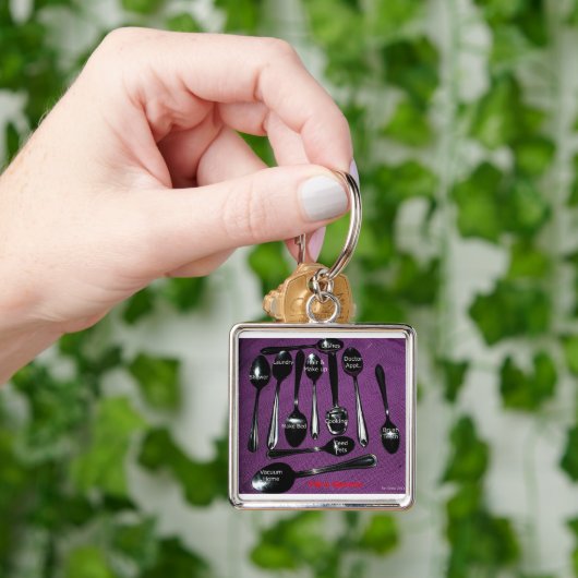 Fibromyalgie Awareness Spoons Sleutelhanger (Hand)