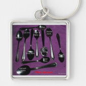 Fibromyalgie Awareness Spoons Sleutelhanger (Voorkant)