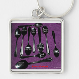 Fibromyalgie Awareness Spoons Sleutelhanger