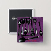 Fibromyalgie Awareness Spoons Vierkante Button 5,1 Cm (Voorkant /achterkant)
