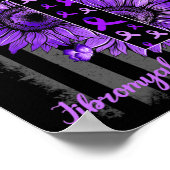 Fibromyalgie Awareness Supporter Warrior Sunflower Poster (Hoek)