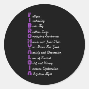 Fibromyalgie betekent chronische pijn Fibromyose Ronde Sticker