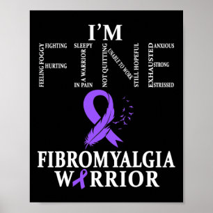 Fibromyalgie Bewustheid Aankomst ondersteunt Paars Poster