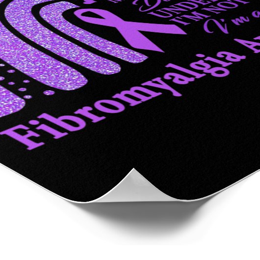 Fibromyalgie Bewustheid Aankomst ondersteunt Paars Poster (Hoek)