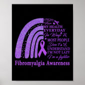 Fibromyalgie Bewustheid Aankomst ondersteunt Paars Poster (Voorkant)