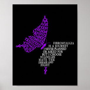 Fibromyalgie Bewustheid Aankomst ondersteunt Paars Poster
