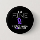 Fibromyalgie Bewustheid Aankomst ondersteunt Paars Ronde Button 5,7 Cm (Voorkant)
