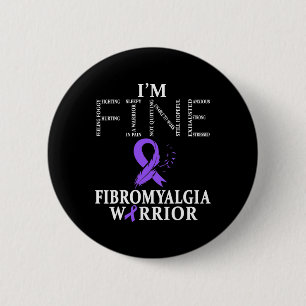 Fibromyalgie Bewustheid Aankomst ondersteunt Paars Ronde Button 5,7 Cm