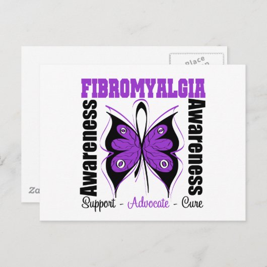 Fibromyalgie Bewustheid Boterfly Briefkaart (Voorkant / Achterkant)
