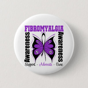 Fibromyalgie Bewustheid Boterfly Ronde Button 5,7 Cm