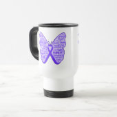 Fibromyalgie Bewustheid Butterfly Ribbon Reisbeker (Voorkant links)