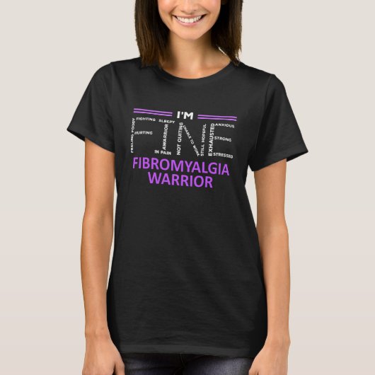 Fibromyalgie Bewustheid Im fine Paars Ribbon T-shirt (Voorkant)