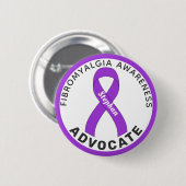 Fibromyalgie Bewustheid Lint Witte Button (Voorkant /achterkant)