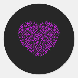 Fibromyalgie Bewustzijn Geel Lint Hart Gift Ronde Sticker