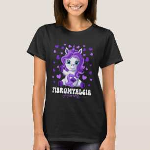 Fibromyalgie Bewustzijn Maand Paarse Lint Eenhoorn T-shirt