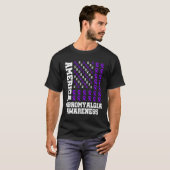 Fibromyalgie Bewustzijn Overlevende Proud Warrior  T-shirt (Voorkant volledig)
