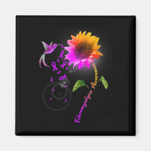 Fibromyalgie Bewustzijn Paarse Zonnebloem Hummingb Magneet