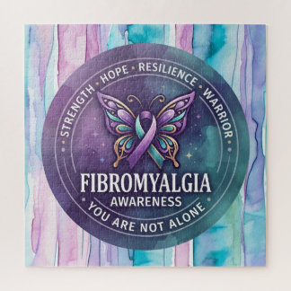 Fibromyalgie bewustzijn vlinderribbon legpuzzel