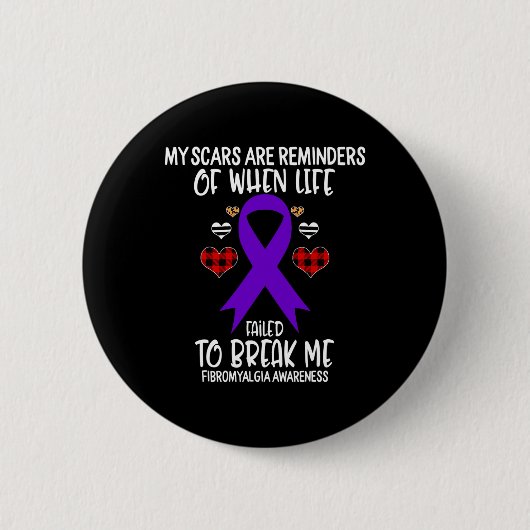 Fibromyalgie Bewustzijn Warrior littekens Herinner Ronde Button 5,7 Cm (Voorkant)