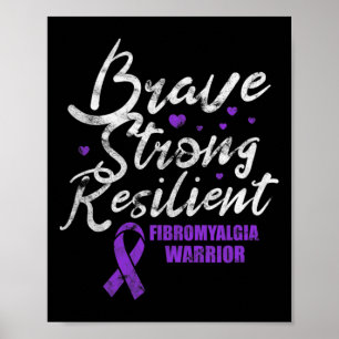 Fibromyalgie Brave Sterke Veerkrachtige Fibro Awar Poster