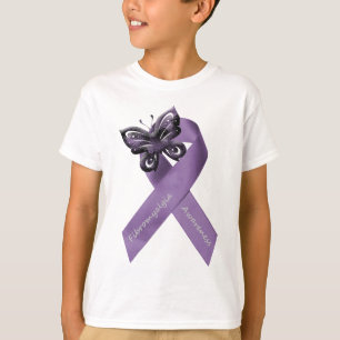 Fibromyalgie Butterfly Koolstof T-shirt