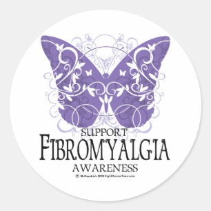 Fibromyalgie Butterfly Ronde Sticker
