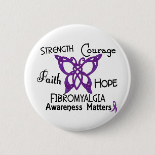 Fibromyalgie Celtic Butterfly 3 Ronde Button 5,7 Cm