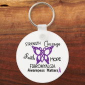 Fibromyalgie Celtic Butterfly 3 Sleutelhanger (Voorkant)