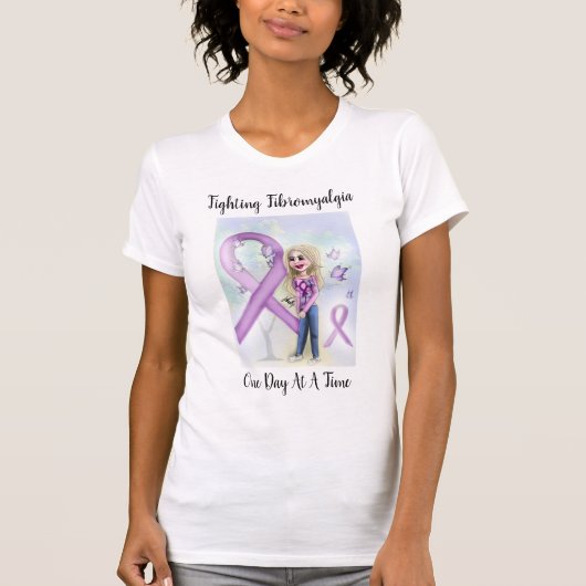 "Fibromyalgie één dag per dag bestrijden" T-shirt (Voorkant)