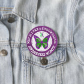 Fibromyalgie & Lyme Bewustheid Month Ribbon Button (In situ)