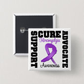 Fibromyalgie Ondersteuning Vierkante Button 5,1 Cm (Voorkant /achterkant)