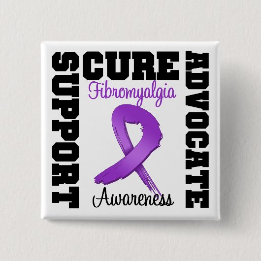 Fibromyalgie Ondersteuning Vierkante Button 5,1 Cm (Voorkant)