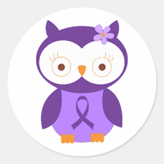 Fibromyalgie Owl Ronde Sticker (Voorkant)