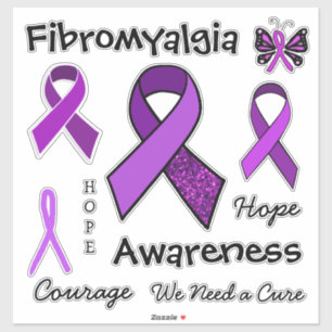 Fibromyalgie Paarse bewustwording Sticker