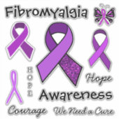 Fibromyalgie Paarse bewustzijnslinten Sticker (Voorkant)