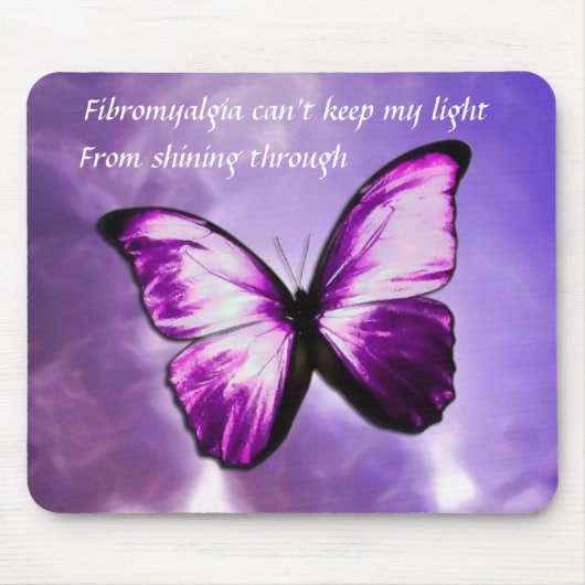 Fibromyalgie Paarse Butterfly Muismat (Voorkant)
