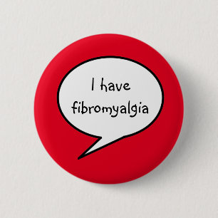 fibromyalgie, rood bewustzijn ronde button 5,7 cm