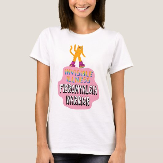 Fibromyalgie warrior fibroziekte onzichtbare pijn t-shirt (Voorkant)