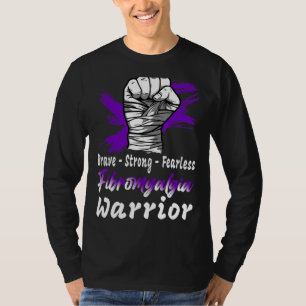 Fibromyalgie Warrior Paarse Ribbon Fight Support T-shirt
