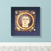 Fibula met het gezicht van een jong man canvas afdruk (Insitu (Houten vloer))